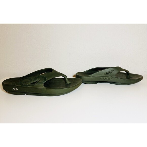 OOFOS Original Forest Green Flip Flop Thong Sandals Unisex Men 13 Women 15 EU 46